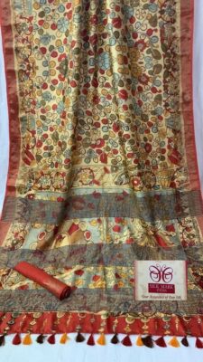 Pure Bishnupuri Tussar Silk Printed Sarees (3)