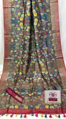 Pure Bishnupuri Tussar Silk Printed Sarees (8)