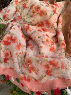 Pure Organic Printed Linen Sarees (34)