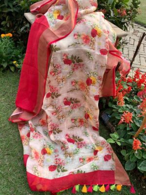 Pure Organic Printed Linen Sarees (39)