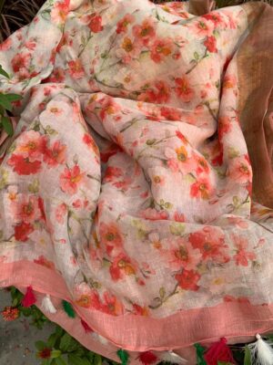 Pure Organic Printed Linen Sarees (6)