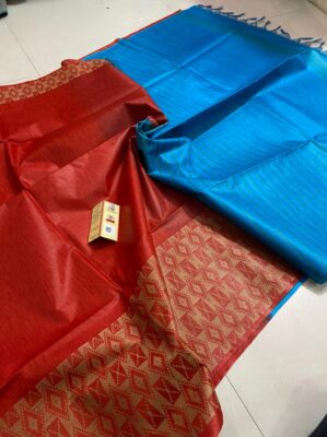 Pure Tussar Silk With Weaving Border (11)
