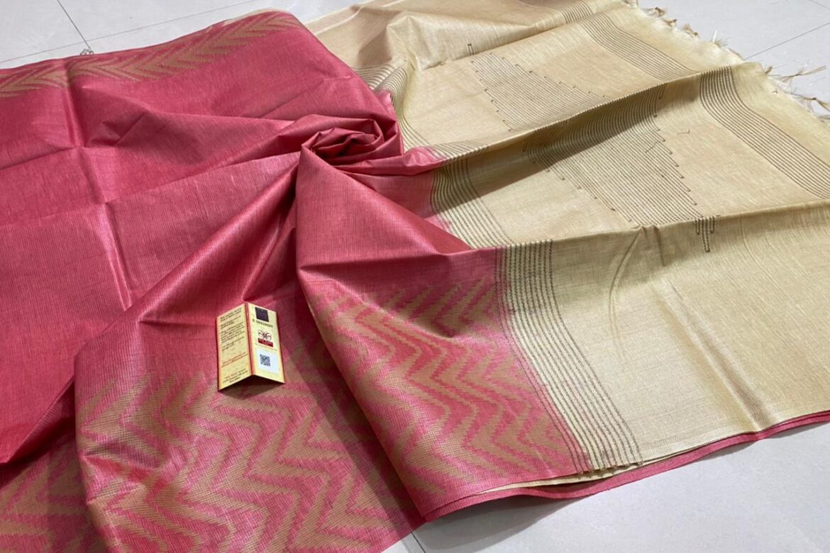Pure Tussar Silk With Weaving Border (18)