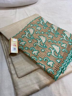 Beautiful Tussar Cutwork Sarees With Price (1)