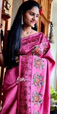Bhagalpuri Soft Tussar Beautiful Cut Work Sarees (3)