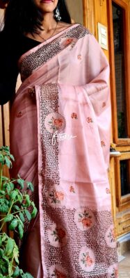 Butter Soft Tussar Silk Sarees With Embroidary (1)