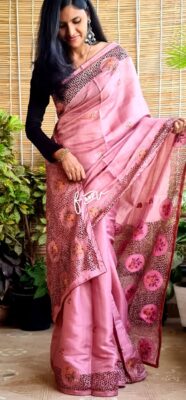 Butter Soft Tussar Silk Sarees With Embroidary (21)