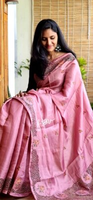 Butter Soft Tussar Silk Sarees With Embroidary (29)