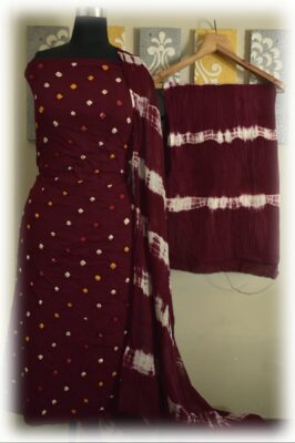Cotton Silk Bandini Dress Materials (3)