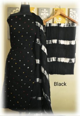 Cotton Silk Bandini Dress Materials (5)