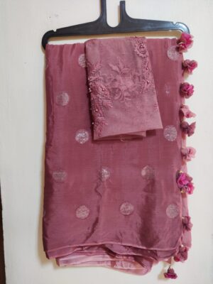 Exclusive Pure Chinon Sarees With Blouse (17)