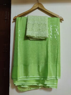 Exclusive Pure Chinon Sarees With Blouse (3)