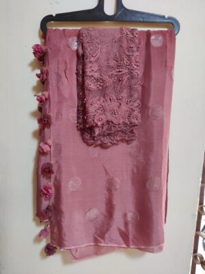 Exclusive Pure Chinon Sarees With Blouse (7)