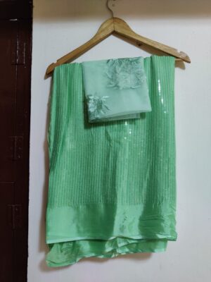 Exclusive Pure Chinon Sarees With Blouse (8)