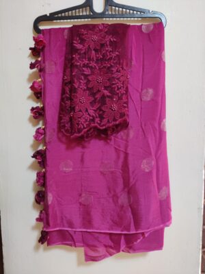 Exclusive Pure Chinon Sarees With Blouse (9)