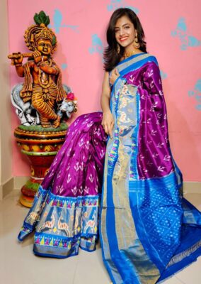 Exclusive Pure Ikkath Silk Sarees With Blouse (3)