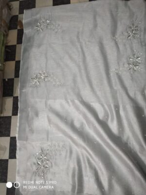 Exclusive Pure Tissue Linen Work Sarees (11)