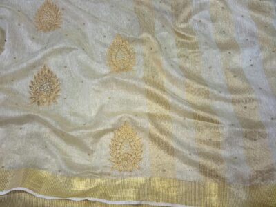 Exclusive Pure Tissue Linen Work Sarees (18)
