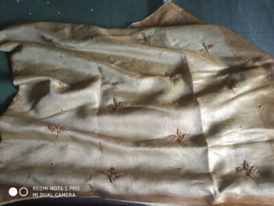 Exclusive Pure Tissue Linen Work Sarees (2)