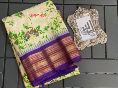 Gadwal Pure Silk With Floral Prints With Blouse (1)