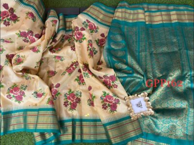 Gadwal Pure Silk With Floral Prints With Blouse (11)