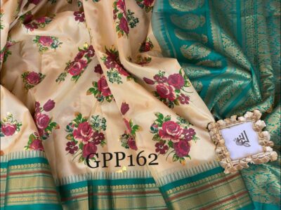 Gadwal Pure Silk With Floral Prints With Blouse (14)