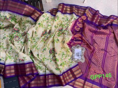 Gadwal Pure Silk With Floral Prints With Blouse (15)