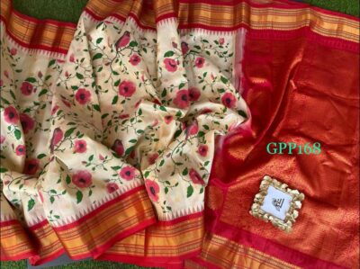 Gadwal Pure Silk With Floral Prints With Blouse (17)
