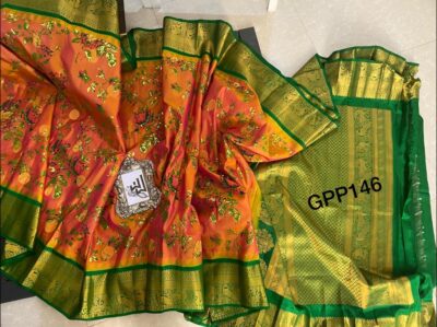 Gadwal Pure Silk With Floral Prints With Blouse (2)