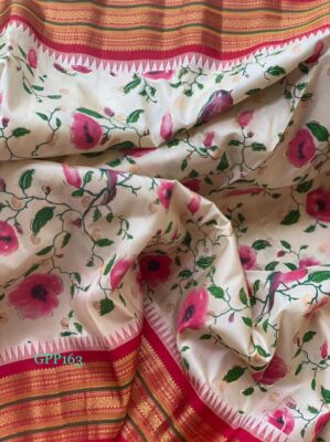 Gadwal Pure Silk With Floral Prints With Blouse (23)