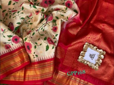 Gadwal Pure Silk With Floral Prints With Blouse (6)