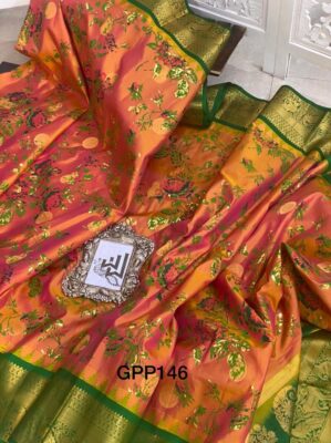 Gadwal Pure Silk With Floral Prints With Blouse (8)