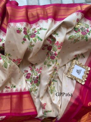 Gadwal Pure Silk With Floral Prints With Blouse (9)