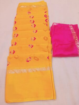 Georget With Satin Border Sarees With Price (4)