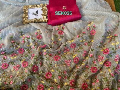 Georgette Sequence Embroidary Sarees (1)