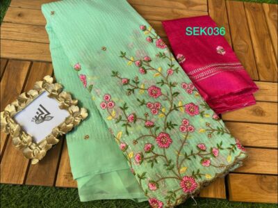Georgette Sequence Embroidary Sarees (14)
