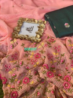 Georgette Sequence Embroidary Sarees (16)