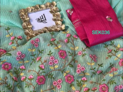 Georgette Sequence Embroidary Sarees (18)