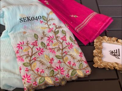 Georgette Sequence Embroidary Sarees (9)