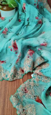 Latest Organza Silk Sarees With Embroidary (12)
