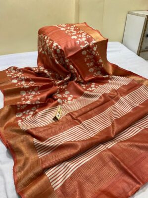 Latest Tussar Sarees With Blouse (10)