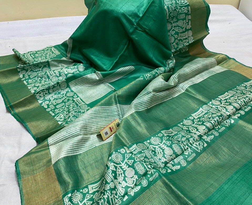 Latest Tussar Sarees With Blouse (12)