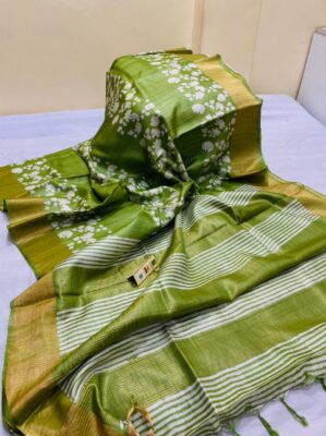 Latest Tussar Sarees With Blouse (13)