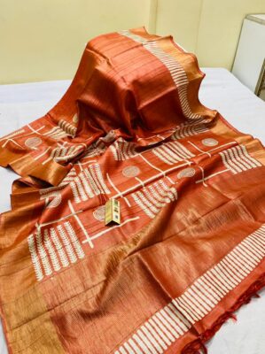 Latest Tussar Sarees With Blouse (15)