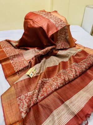 Latest Tussar Sarees With Blouse (17)
