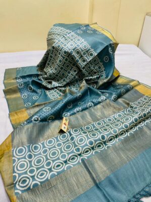 Latest Tussar Sarees With Blouse (20)