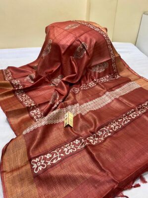 Latest Tussar Sarees With Blouse (27)