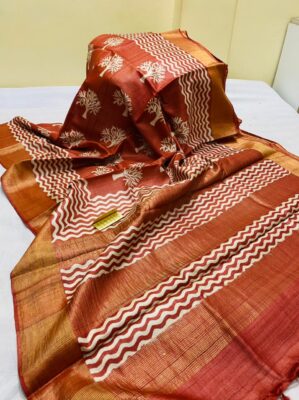 Latest Tussar Sarees With Blouse (9)