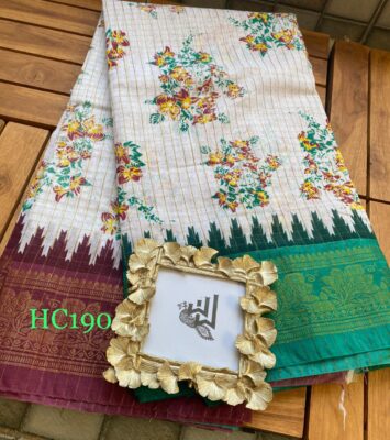 Mini Gadwal Cotton Printed Sarees (5)