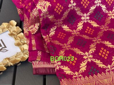 Pure Banaras Georgette Bandini Weaving Sarees (12)